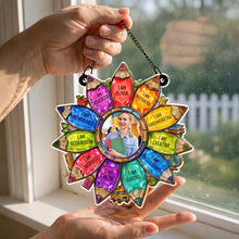 Load image into Gallery viewer, Personalized Teacher Suncatcher Custom Name Affirmation Gift