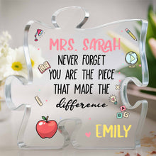 Load image into Gallery viewer, Personalized Puzzle Acrylic Plaque Custom Teacher Gift Idea