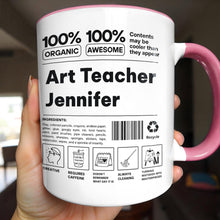 Load image into Gallery viewer, Personalized Accent Mug Custom Art Teacher Gift Ceramic