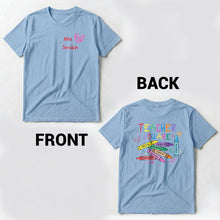 Load image into Gallery viewer, Personalized Teacher T-Shirt Gift Custom Crayon Design