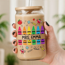 Load image into Gallery viewer, Personalized Clear Glass Can with Straw Teacher Gift Eco-Friendly