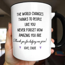 Load image into Gallery viewer, Personalized Ceramic Accent Mug Teaching Gift for Teacher - Rainbow Apple Design
