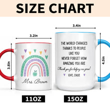 Load image into Gallery viewer, Personalized Ceramic Accent Mug Teaching Gift for Teacher - Rainbow Apple Design