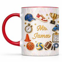 Load image into Gallery viewer, Personalized Accent Mug Custom Teacher Gift with Mother of Pearl Mosaic