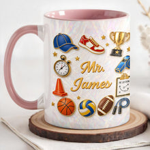 Load image into Gallery viewer, Personalized Accent Mug Custom Teacher Gift with Mother of Pearl Mosaic