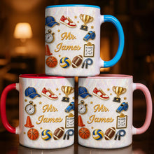 Load image into Gallery viewer, Personalized Accent Mug Custom Teacher Gift with Mother of Pearl Mosaic