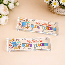 Load image into Gallery viewer, Personalized Math Teacher Acrylic Desk Name Plate Gift