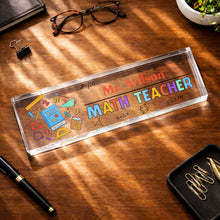 Load image into Gallery viewer, Personalized Math Teacher Acrylic Desk Name Plate Gift