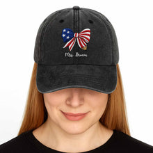 Load image into Gallery viewer, Personalized American Flag Teacher Denim Cap Custom Name Gift