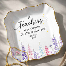 Load image into Gallery viewer, Personalized Jewelry Dish with Custom Birth Month Flowers Gift for Teacher