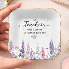 Load image into Gallery viewer, Personalized Jewelry Dish with Custom Birth Month Flowers Gift for Teacher