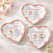 Load image into Gallery viewer, Personalized Heart Jewelry Dish Custom Name Gift for Teacher