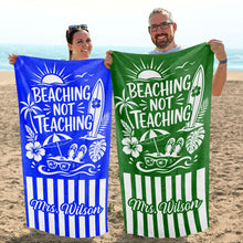 Load image into Gallery viewer, Personalized Microfiber Beach Towel Custom Design for Teacher