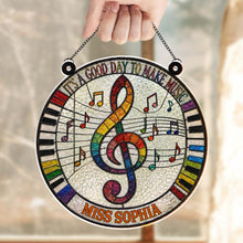 Load image into Gallery viewer, Personalized Suncatcher Music Theme Gift for Teachers - Custom Name