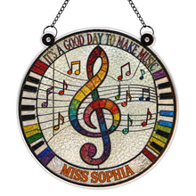 Load image into Gallery viewer, Personalized Suncatcher Music Theme Gift for Teachers - Custom Name