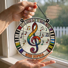 Load image into Gallery viewer, Personalized Suncatcher Music Theme Gift for Teachers - Custom Name