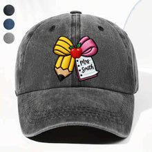 Load image into Gallery viewer, Personalized Washed Denim Cap Custom Teacher Gift for Back to School