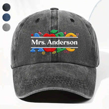 Load image into Gallery viewer, Personalized Washed Denim Cap Custom Name Gift for Teachers