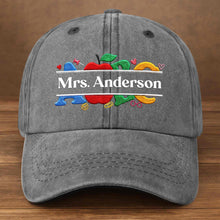 Load image into Gallery viewer, Personalized Washed Denim Cap Custom Name Gift for Teachers