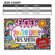 Load image into Gallery viewer, Personalized Teacher Doormat Custom Name Rainbow Apple Decor