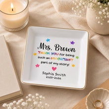 Load image into Gallery viewer, Personalized Ceramic Jewelry Dish Custom Teacher Gift