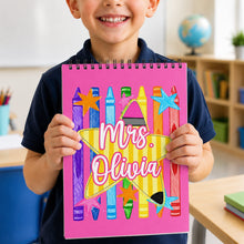 Load image into Gallery viewer, Personalized Sketch Book Custom Name Gift for Teachers