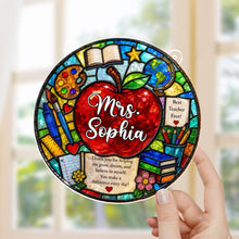 Load image into Gallery viewer, Personalized Stained Glass Apple Suncatcher Gift for Teacher