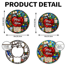 Load image into Gallery viewer, Personalized Stained Glass Apple Suncatcher Gift for Teacher