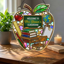 Load image into Gallery viewer, Personalized Mosaic Apple Suncatcher Gift for Teachers