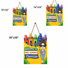 Load image into Gallery viewer, Personalized Teacher Crayon Box Wood Sign Custom Name Gift