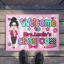 Load image into Gallery viewer, Personalized Doormat Teacher Character Custom Name Gift