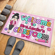 Load image into Gallery viewer, Personalized Doormat Teacher Character Custom Name Gift