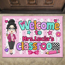 Load image into Gallery viewer, Personalized Doormat Teacher Character Custom Name Gift