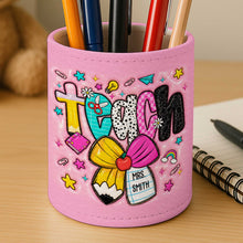 Load image into Gallery viewer, Personalized PU Leather Pen Holder Custom Name Gift for Teacher