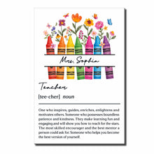 Load image into Gallery viewer, Personalized Teacher Definition Poster Custom Name Gift