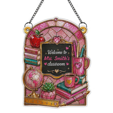 Load image into Gallery viewer, Personalized Teacher Suncatcher Custom Name Apple Gift