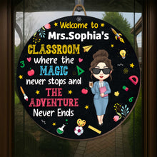 Load image into Gallery viewer, Personalized Classroom Wood Sign Custom Name Teacher Gift