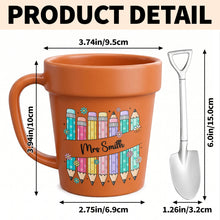 Load image into Gallery viewer, Personalized Plant Pot Ceramic Mug for Teachers with Flowers
