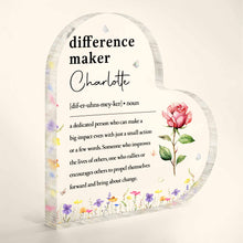Load image into Gallery viewer, Personalized Heart Shaped Acrylic Plaque Custom Name Gift for Teacher