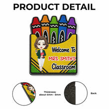 Load image into Gallery viewer, Personalized Crayon Box Doormat Custom Teacher Gift