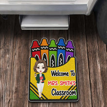 Load image into Gallery viewer, Personalized Crayon Box Doormat Custom Teacher Gift