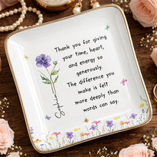 Load image into Gallery viewer, Personalized Custom Jewelry Dish with Birth Month Flower Gift for Teacher