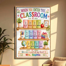 Load image into Gallery viewer, Personalized Teacher Heart Message Vertical Poster Custom Gift