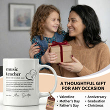 Load image into Gallery viewer, Personalized Music Teacher Coffee Mug Custom Name Gift