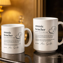Load image into Gallery viewer, Personalized Music Teacher Coffee Mug Custom Name Gift