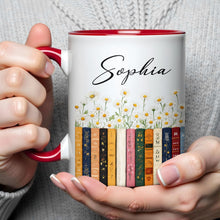 Load image into Gallery viewer, Personalized Accent Mug with Daisies Custom Design Gift for Teacher