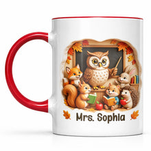 Load image into Gallery viewer, Personalized Teacher Mug Custom Name Accent Coffee Cup Gift