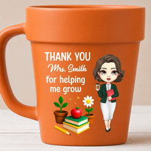 Load image into Gallery viewer, Personalized Ceramic Flower Pot Mug Custom Gift for Teachers