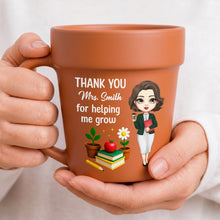 Load image into Gallery viewer, Personalized Ceramic Flower Pot Mug Custom Gift for Teachers