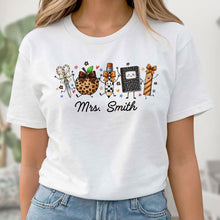 Load image into Gallery viewer, Personalized Teacher T-Shirt Hoodie with Leopard Apple Design